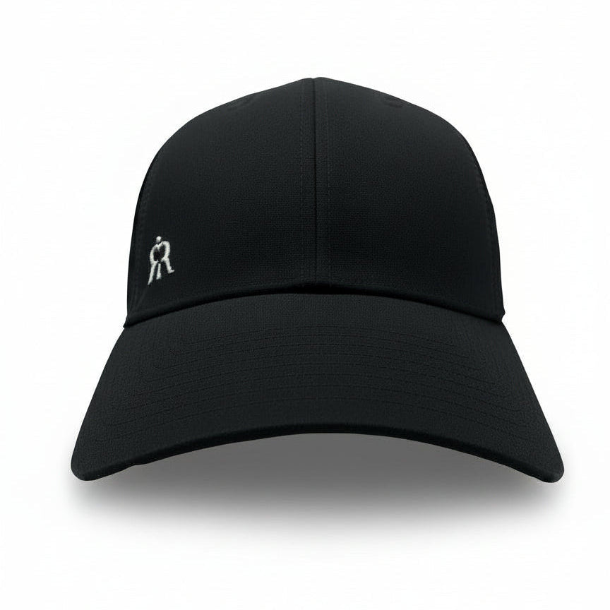 iRARE black ponytail cap with backless design, front product view