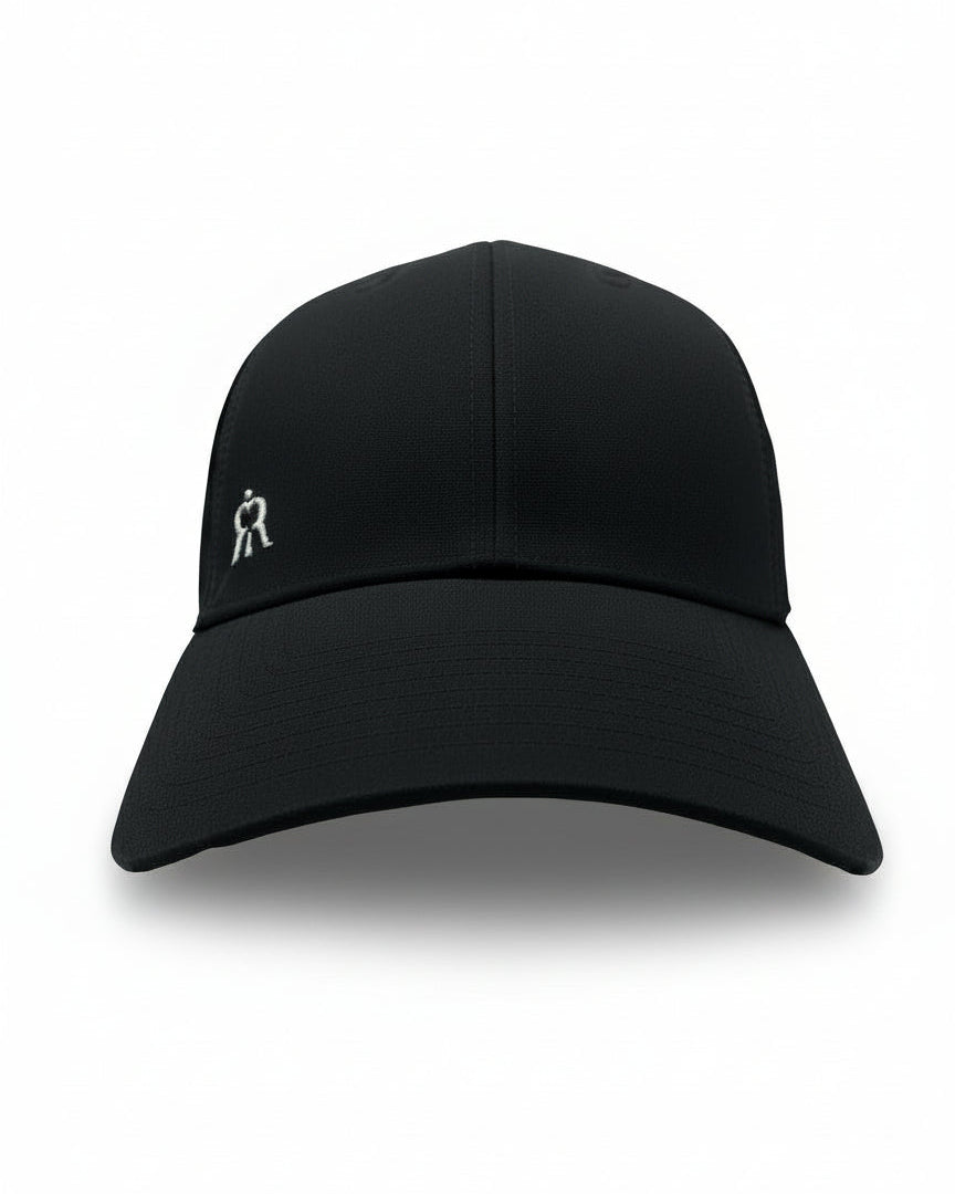 iRARE black ponytail cap with backless design, front product view