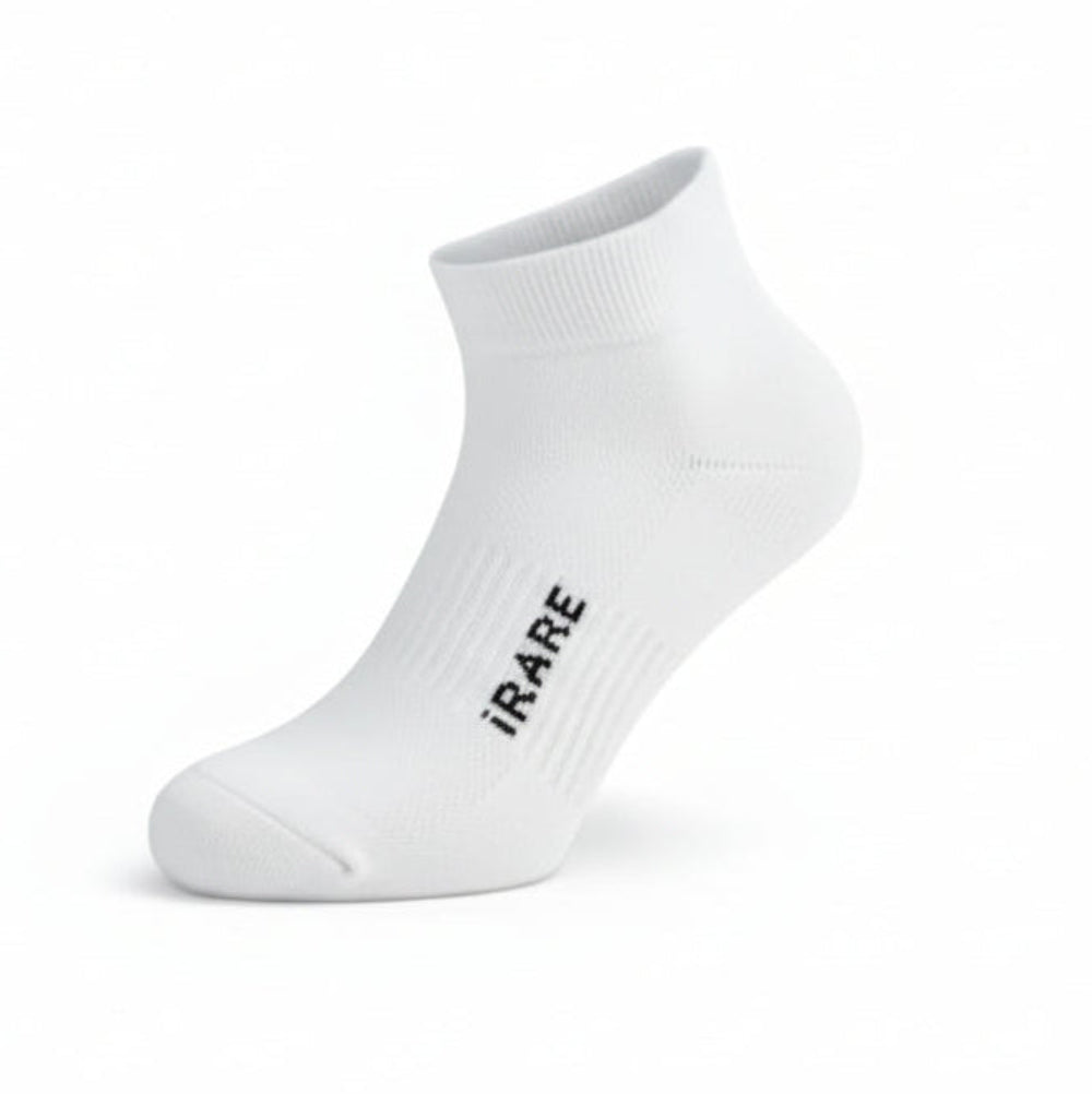 iRARE unisex ankle socks in white, product pair view