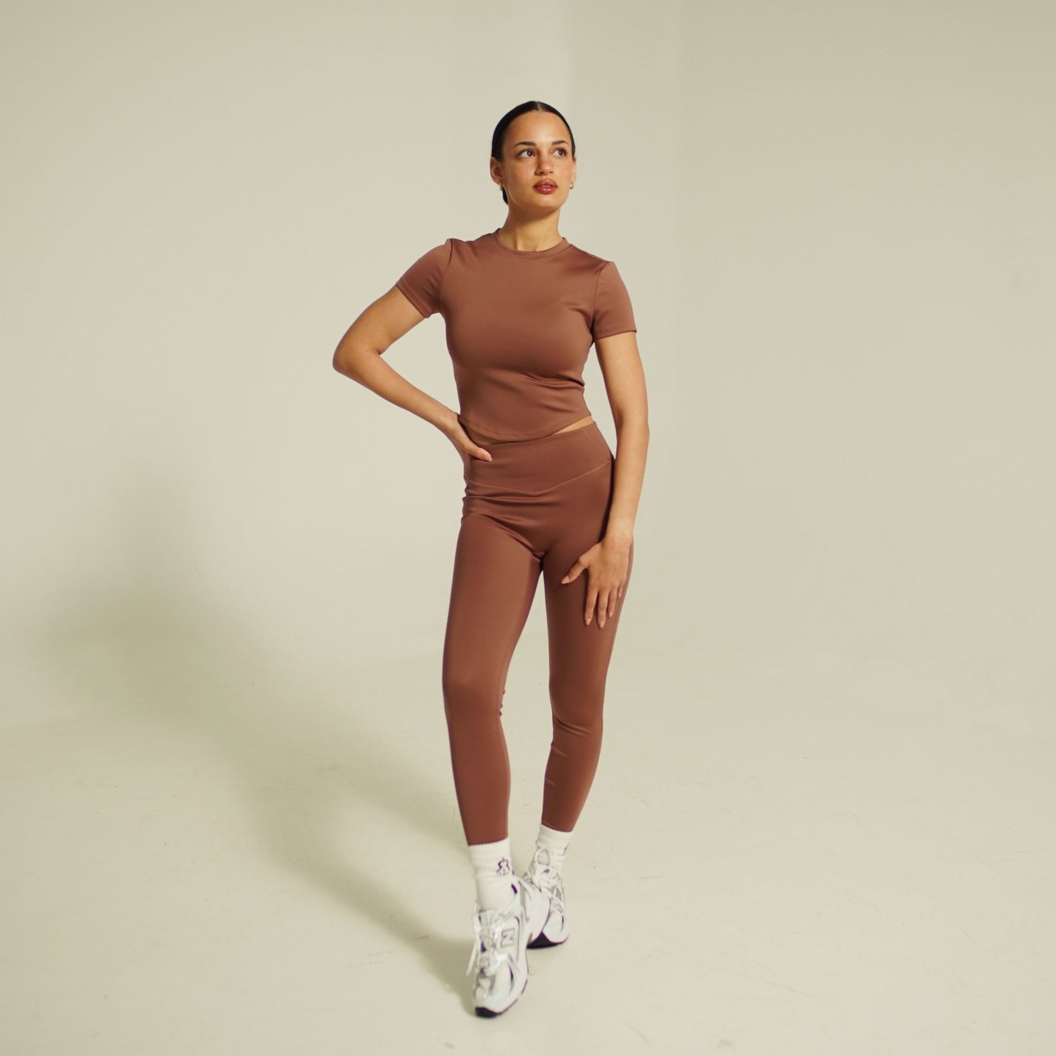 iRARE women’s element high-rise 7/8 legging dusty mauve activewear leggings front view
