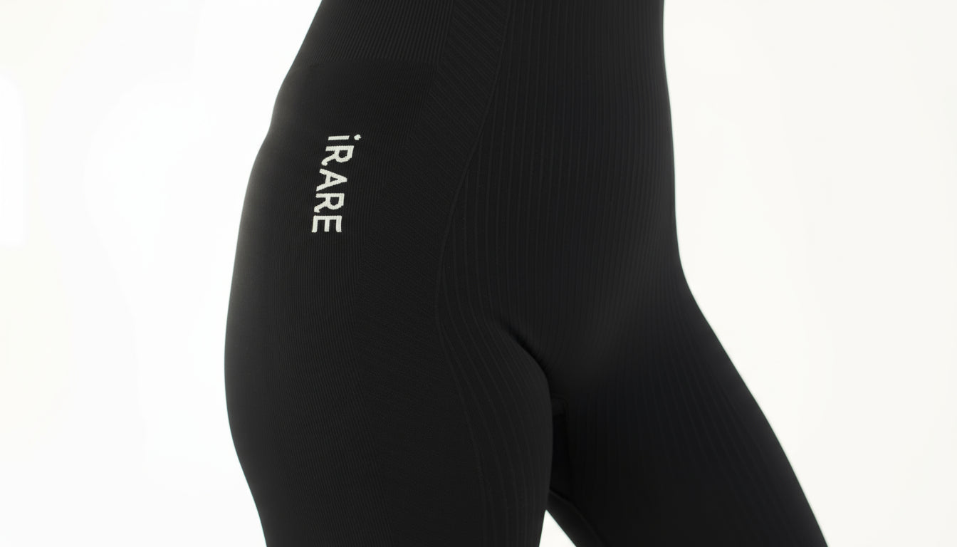 jacquard logo detail on black seamless open back jumpsuit