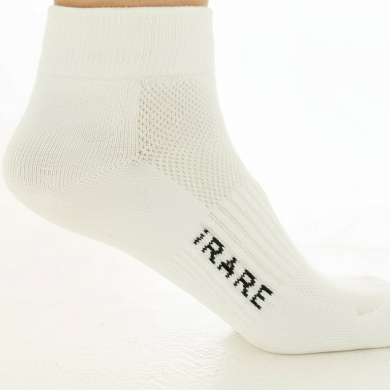 unisex ankle socks in white, side view