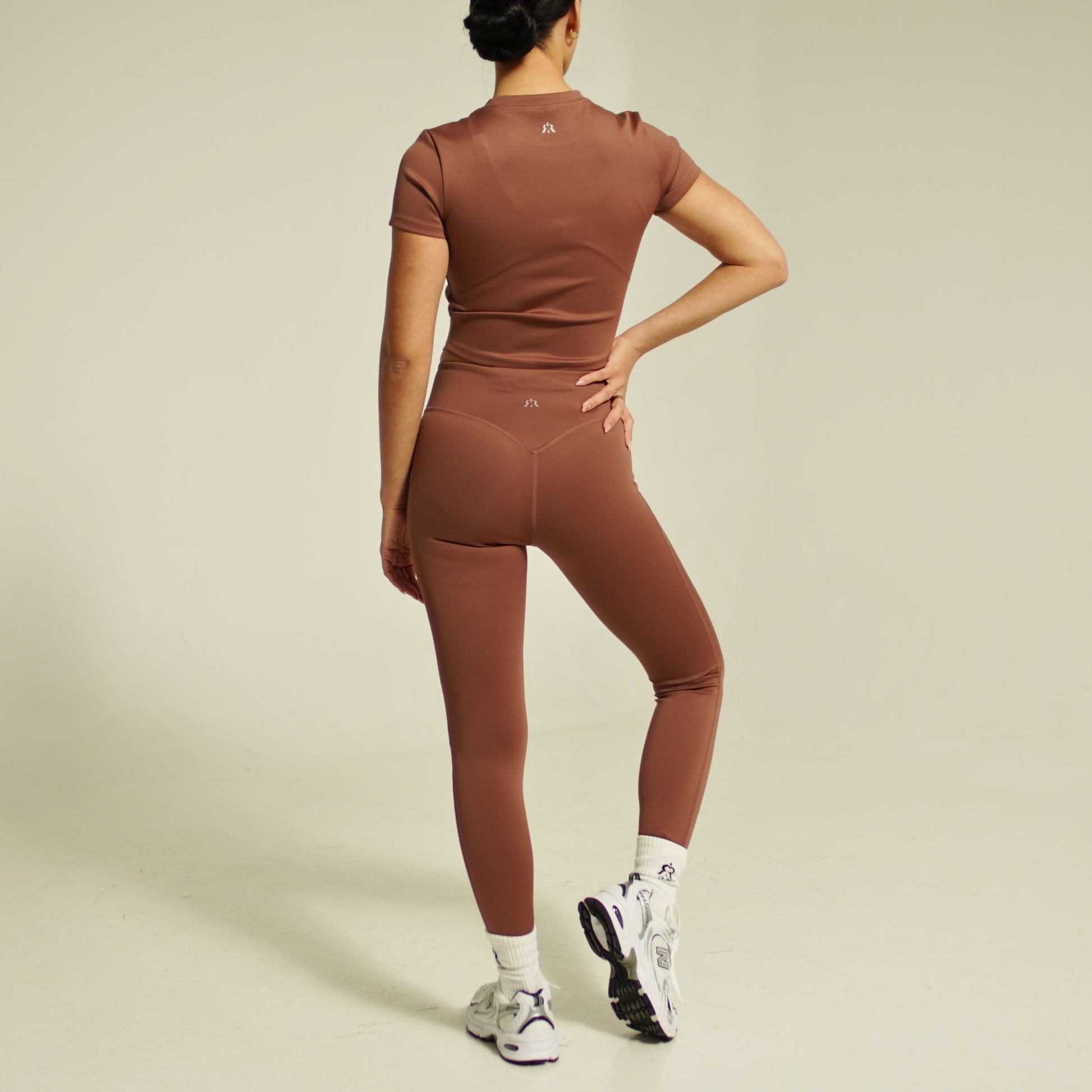 women’s element fitted short-sleeve top dusty mauve activewear back view
