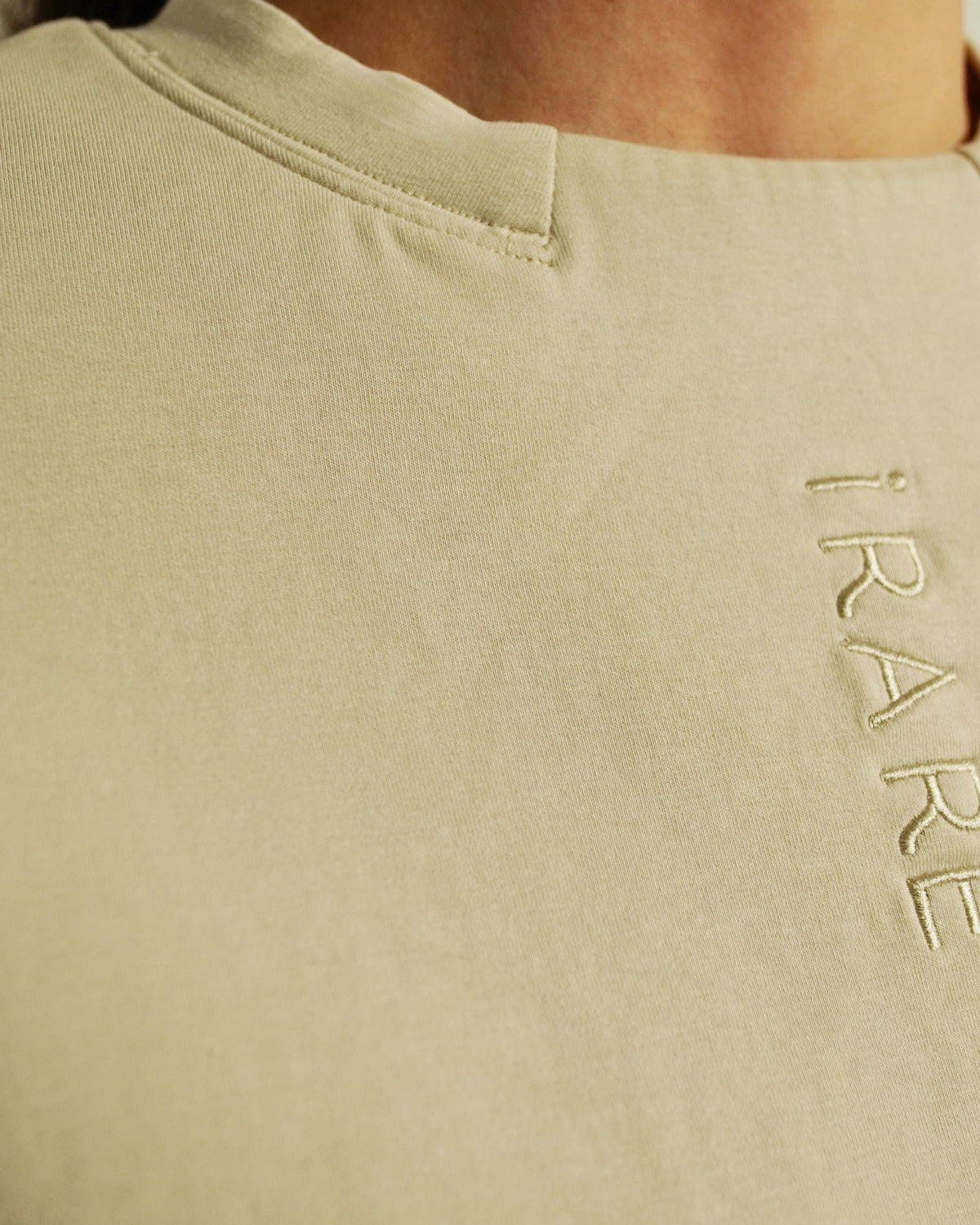 FORM crew neck sweatshirt light taupe embroidered logo detail