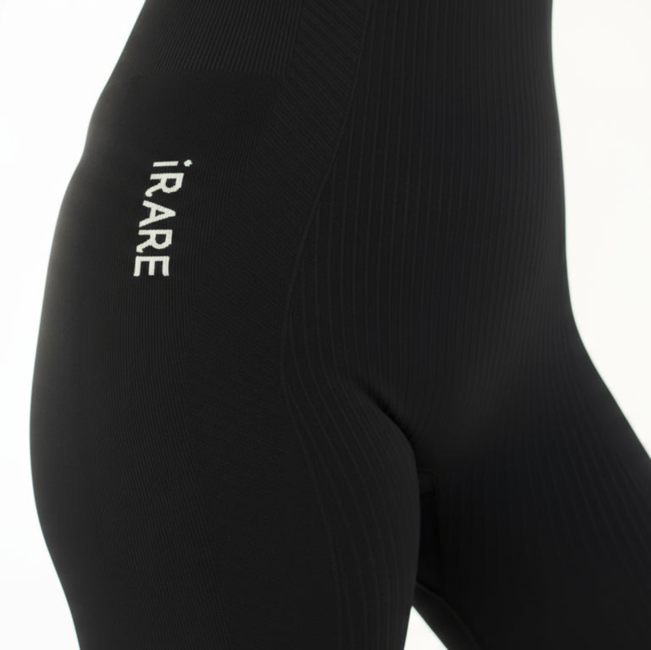 seamless open-back jumpsuit black logo detail

